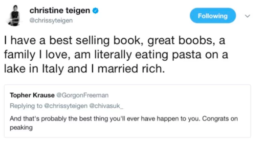 Chrissy Teigen Clap Back 