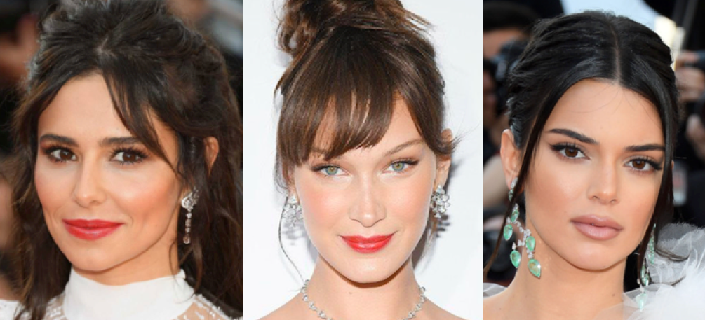Cannes Red carpet sweeping bangs 