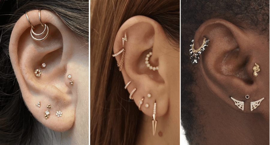 Earring around ear on sale lobe