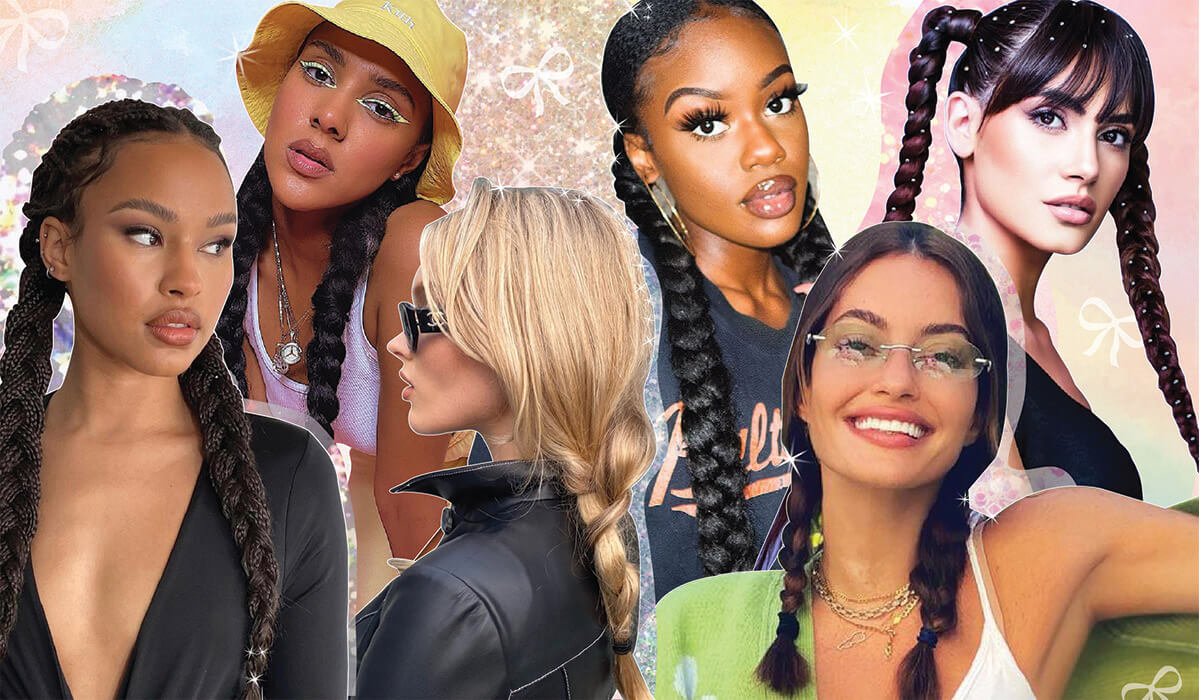 Celeb pigtail braids